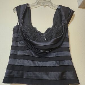 Beautiful, black, beaded, Tadashi top